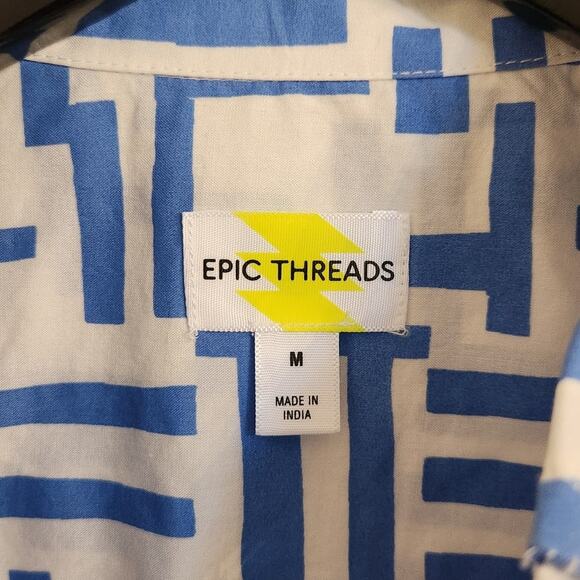 NWT Epic Threads Boy's 100% Cotton Button-Up Short Sleeve Shirt Vacation M - Picture 4 of 6